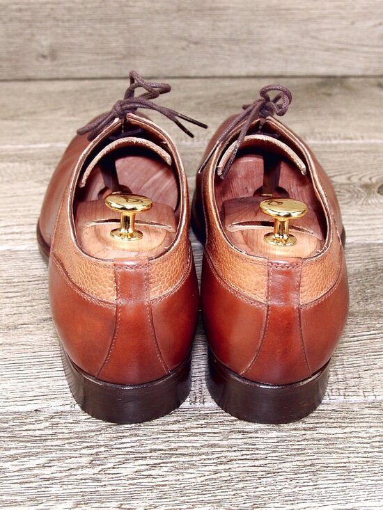 $695 Neiman Marcus GRAVATI Italian Oxford 9 M Tan/Cognac 18754 * add $15 Trees main image 11